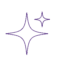 a line drawing of two stars on a white background