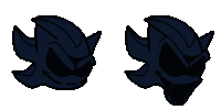 two drawings of a sonic the hedgehog 's head with a white background