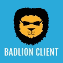 a logo for badlion client shows a lion with sunglasses on