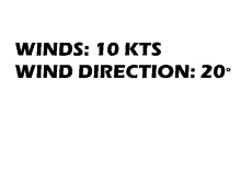 winds : 10 kts wind direction : 20 degrees is written in black on a white background .