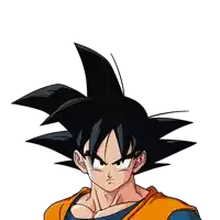 a drawing of a cartoon character named goku with a serious look on his face