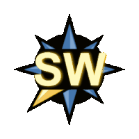 a logo for a company called sw with a star in the middle