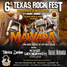 a poster for the 6th texas rock fest shows a band called malvada