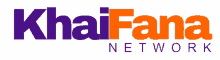 a purple and orange logo for khailana network