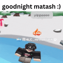 a blurred image of a person with the words goodnight matash