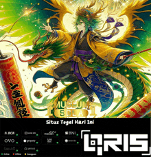 a poster for situs togel hari ini shows a dragon