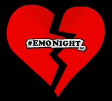 a picture of a broken heart with the words #emonight sc on it