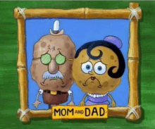 a picture of a man and a woman in a frame with the words mom and dad written on it .