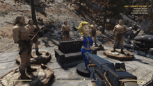 a video game called daily queen of the hunt shows a vault girl giving a thumbs up