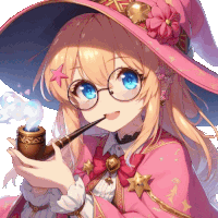 a girl with glasses and a pink hat holds a pipe in her mouth