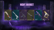 a screenshot of a video game that says night market