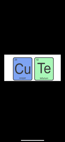 a picture of the periodic table of the elements cu te tellurium