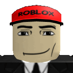 a roblox character with a red hat on his head