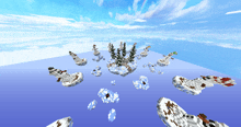 a minecraft screenshot of a snowy island