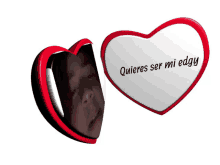 a heart with a picture of a man and the words quieres ser mi edgy on it