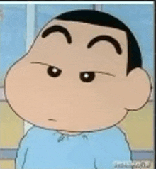 a close up of a cartoon character 's face with a sad look on his face .