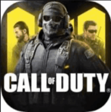 the call of duty mobile app icon shows a soldier in a mask standing next to two other men .