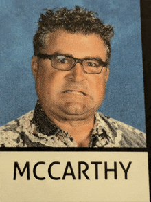 a picture of a man with the name mccarthy