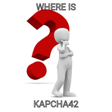 a red question mark with the words where is kapcha42