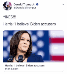 a tweet from donald trump jr. shows a picture of harris