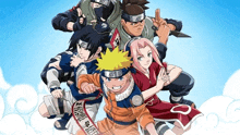 a group of naruto characters are posing for a picture together