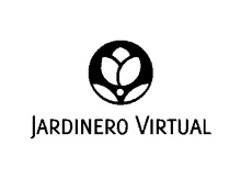 a black and white logo that says jardinero virtual