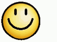 a yellow smiley face with black eyes and a smiling mouth