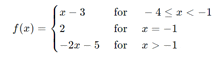 a mathematical equation with x = 3 and f ( x ) = 2 and for = 4 < x < 1