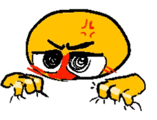 a cartoon drawing of a yellow smiley face with a red mouth and a black eye .