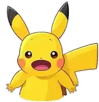 a cartoon drawing of a pikachu with a surprised look on its face .