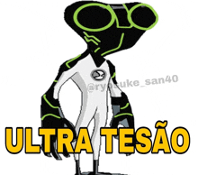 a cartoon character with the words ultra tesão in yellow