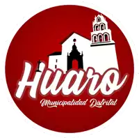 a logo for huaro municipalidad distrital with a tower