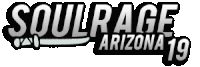 the logo for soulrage arizona 19 is a black and white logo