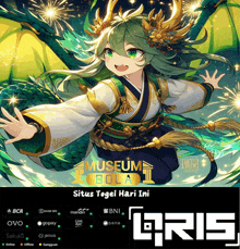 an advertisement for situs togel hari ini shows a dragon girl