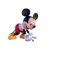 a mickey mouse figurine with the word elc written on his face