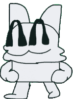 a black and white drawing of a cat with a mcdonald 's logo on its face