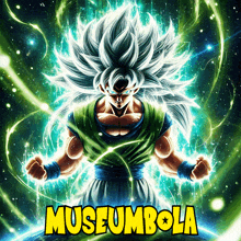 a poster of a dragon ball z character with the words museumbola on it