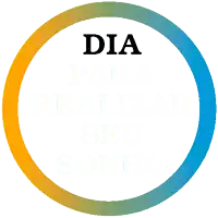 a circle with the words dia para realizar seu sonho