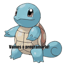 a cartoon turtle with the words vamos a programarlo on the bottom