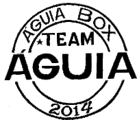 a black and white logo that says ' aguia box team aguia 2014 ' on it