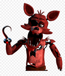 foxy from five nights at freddy 's is wearing sunglasses and has a hook in his hand