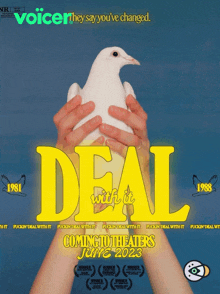 a movie poster for deal with it coming to theaters in june 2023