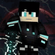 a minecraft character with a sword in his hand .