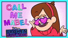 a poster for disney 's broken karaoke featuring mabel