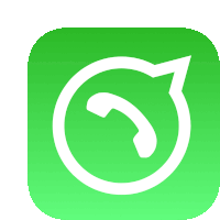 a green square with a white phone icon in the center