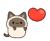 a cartoon cat with a red heart above its head