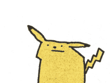 a cartoon drawing of a pikachu with a lightning bolt coming out of its tail