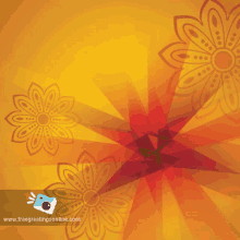 a happy diwali greeting card with flowers and lamps