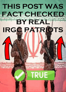 a poster that says this post was fact checked by real irggc patriots