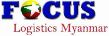 a logo for focus logistics myanmar with a star in the middle